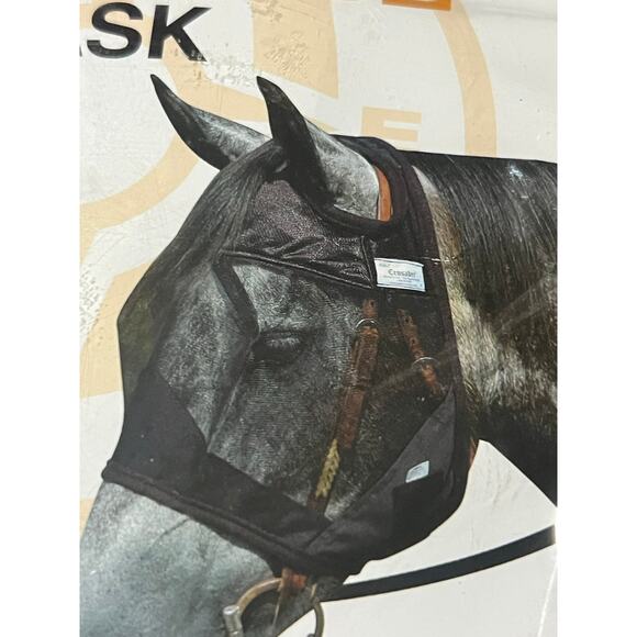 QUIET RIDE FLY MASK, STANDARD WITH EARS Yearling Large Pony Black NWT - Picture 1 of 5